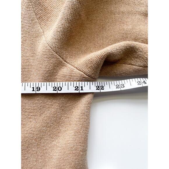 Lands' End Neutral Tan Cotton Sweater Blazer Size Medium 10/12 - Picture 4 of 6